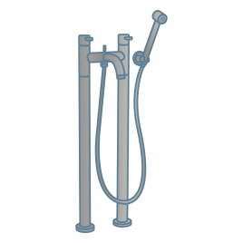 iconography image of a nickel freestanding bathroom tap