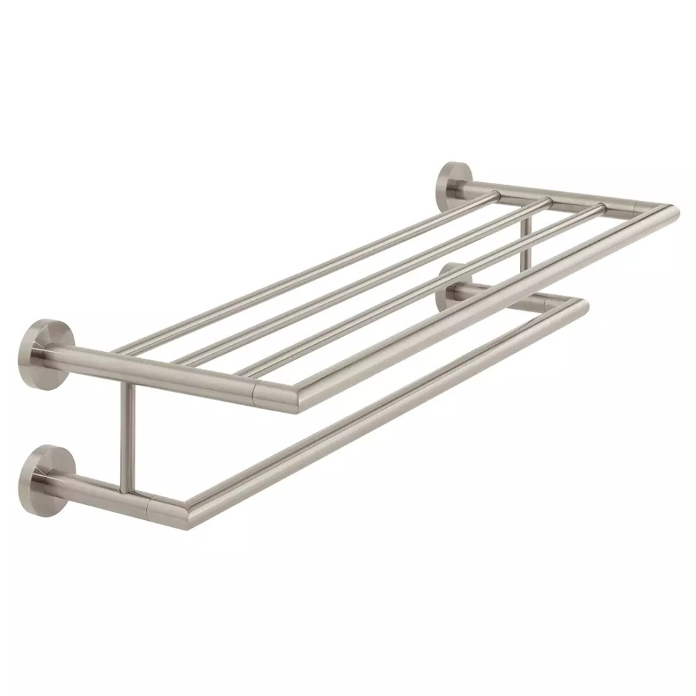 Cutout image of Vado Individual Spa Brushed Nickel Towel Shelf & Rail