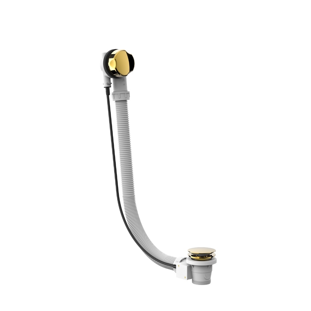 Burlington 100cm Extended Gold Bath Pop up Waste and Overflow