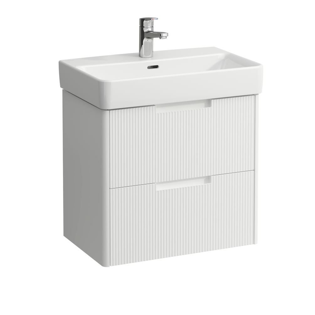 Cutout image of Laufen Juna Matt White 600mm Compact Wall-Hung Vanity Unit & Basin