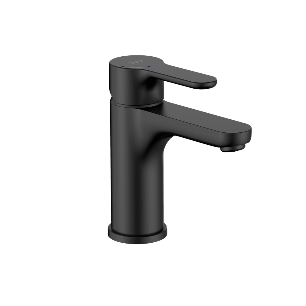 Product cut out image of the Roca L20 Matt Black Basin Mixer