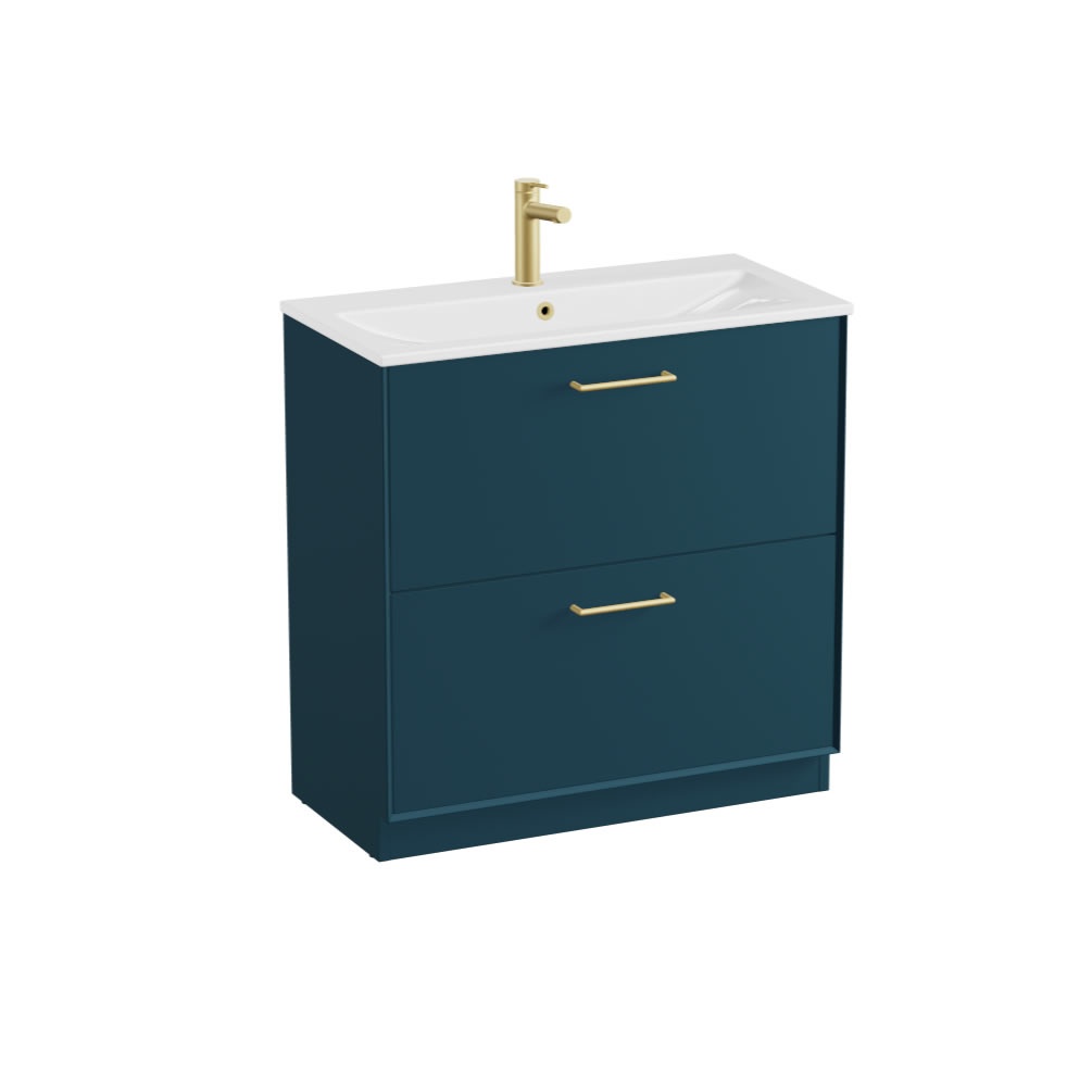 Vado Safari Smooth 800mm Atlantic Blue Floor Mounted Vanity Unit & Ceramic Basin