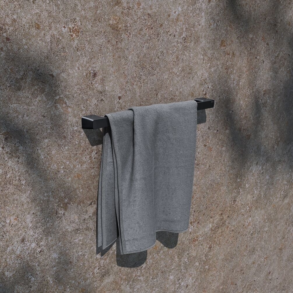 KEUCO Aveno Matt Black 600mm Single Towel Rail Lifestyle