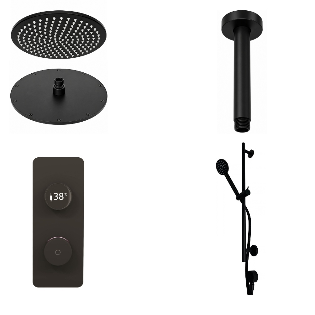 Matt Black Square Valve Ceiling Mount Cut Out