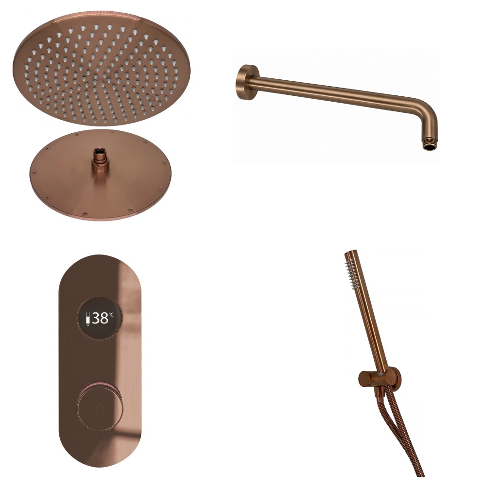 Ted Togo Brushed Brass Oval Valve Wall Arm Cut Out