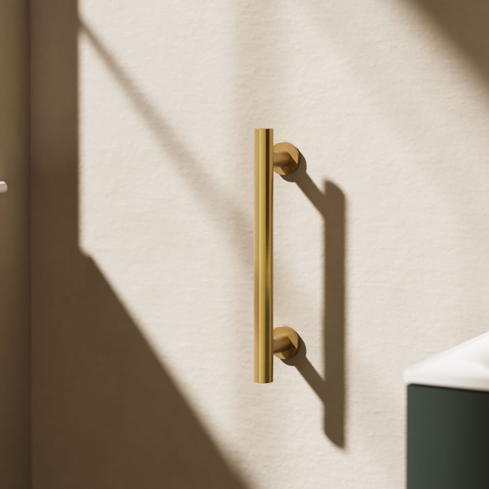 Lifestyle image of Crosswater Brushed Brass 400mm Grab Bar