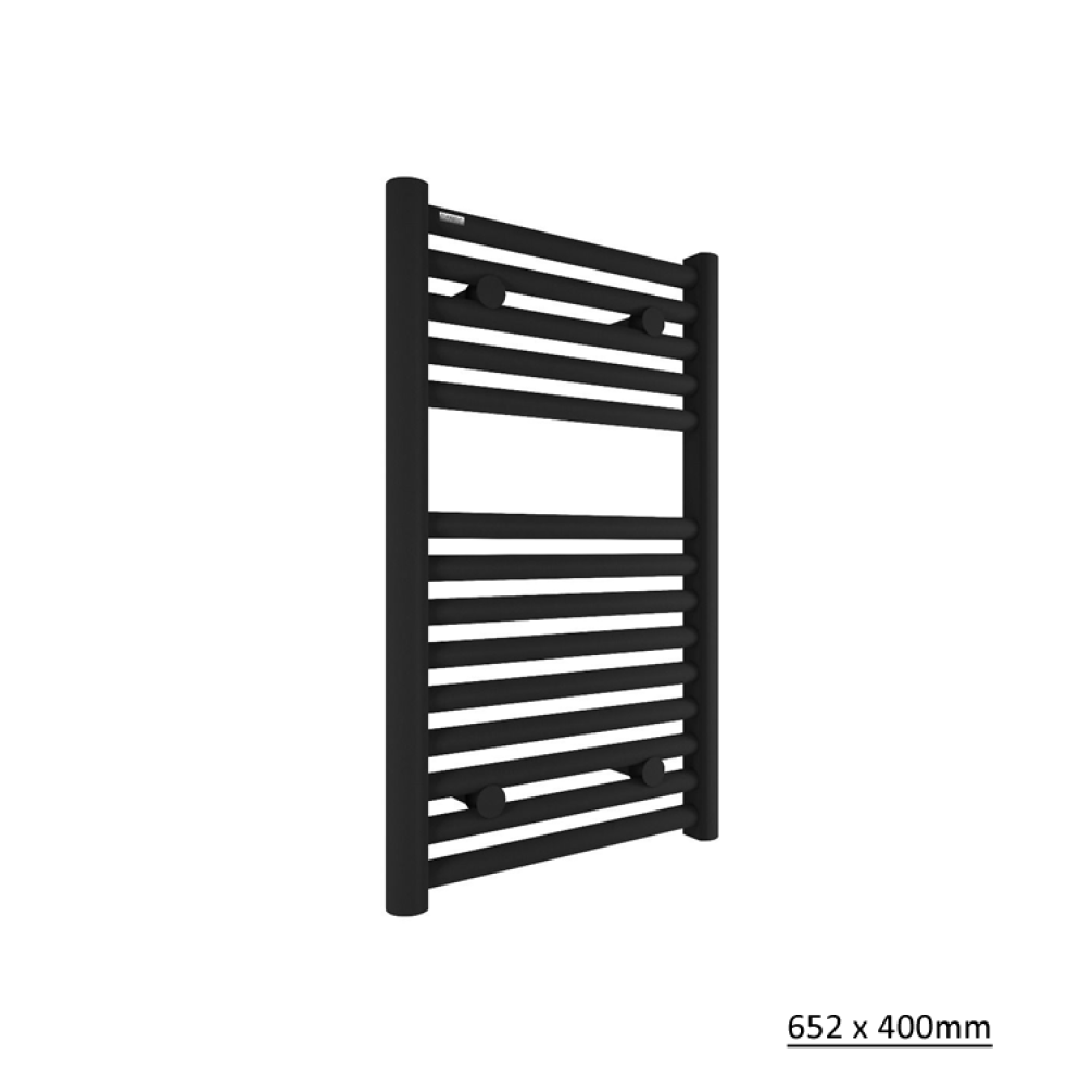 Tissino Hugo2 Matt Black Heated Towel Rail 652 x 400mm Cutout