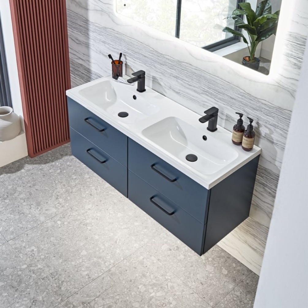 Tavistock Cadence 1200mm Oxford Blue Wall Mounted Vanity Unit - Image 1