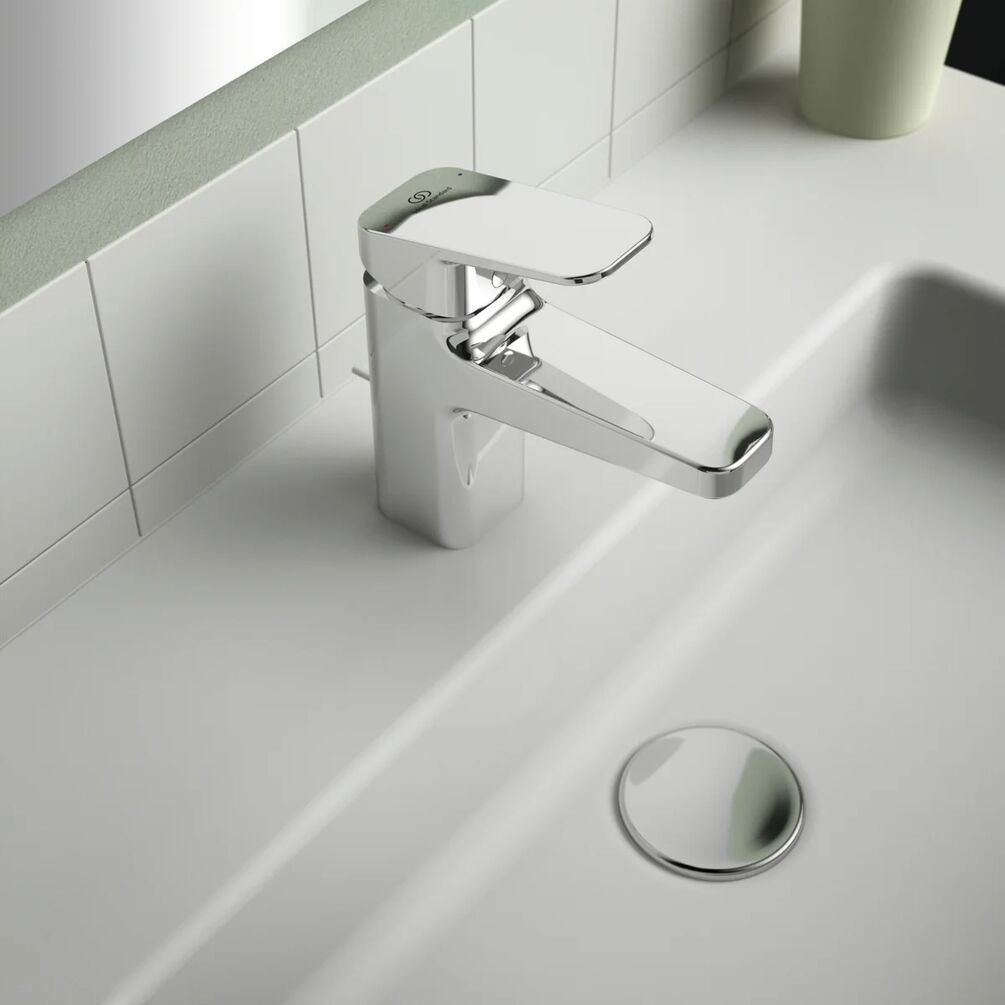 Lifestyle image of Ideal Standard Ceraplan Chrome Basin Mono Tap & Pop-Up Waste