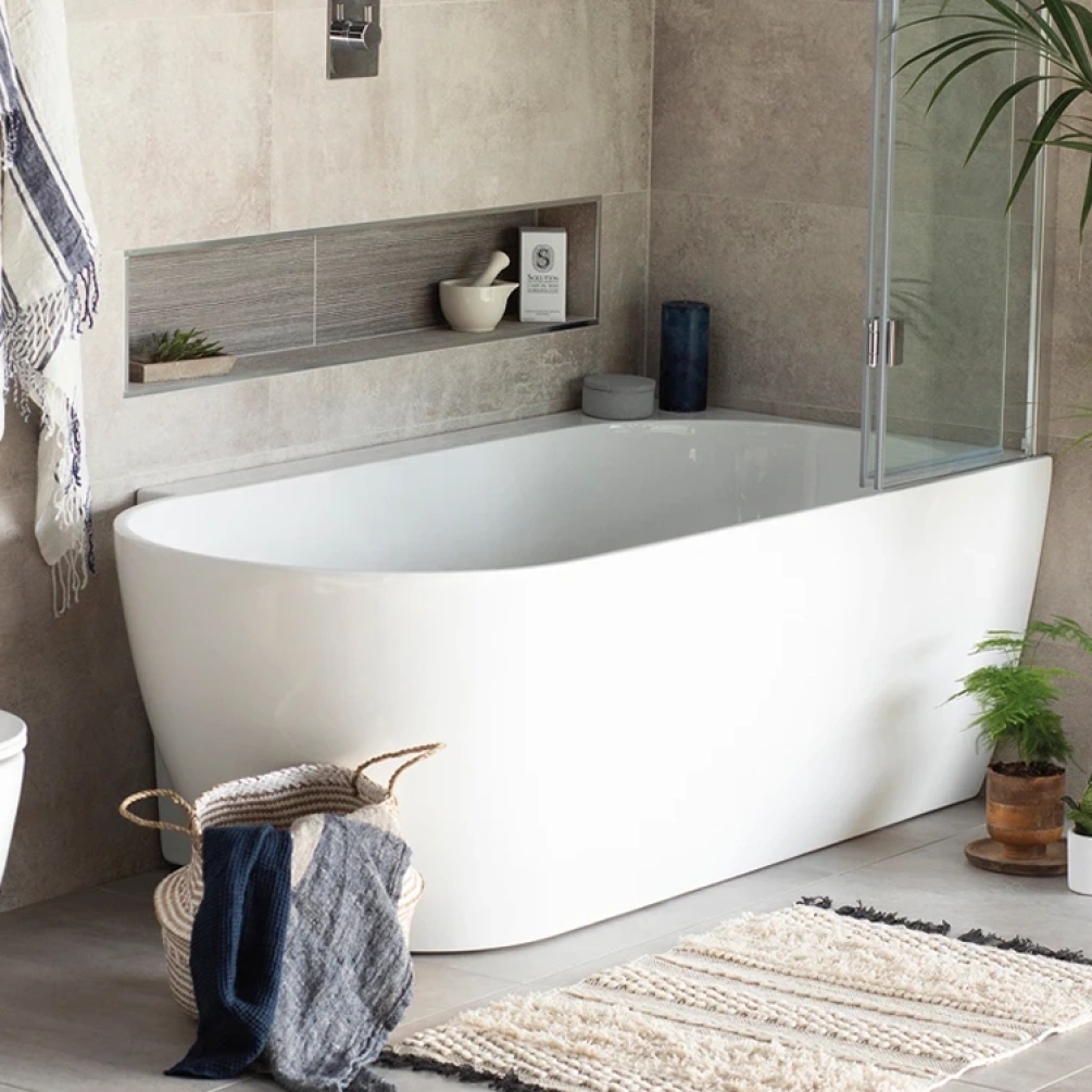 Waters Ebb 1590mm x 750mm Single Ended Shower Bath