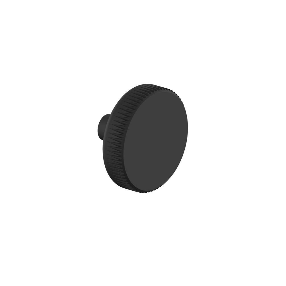 Vado Safari Fluted Matt Black Knob Furniture Handle