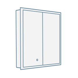 iconography image of a bathroom wall mounted cabinet