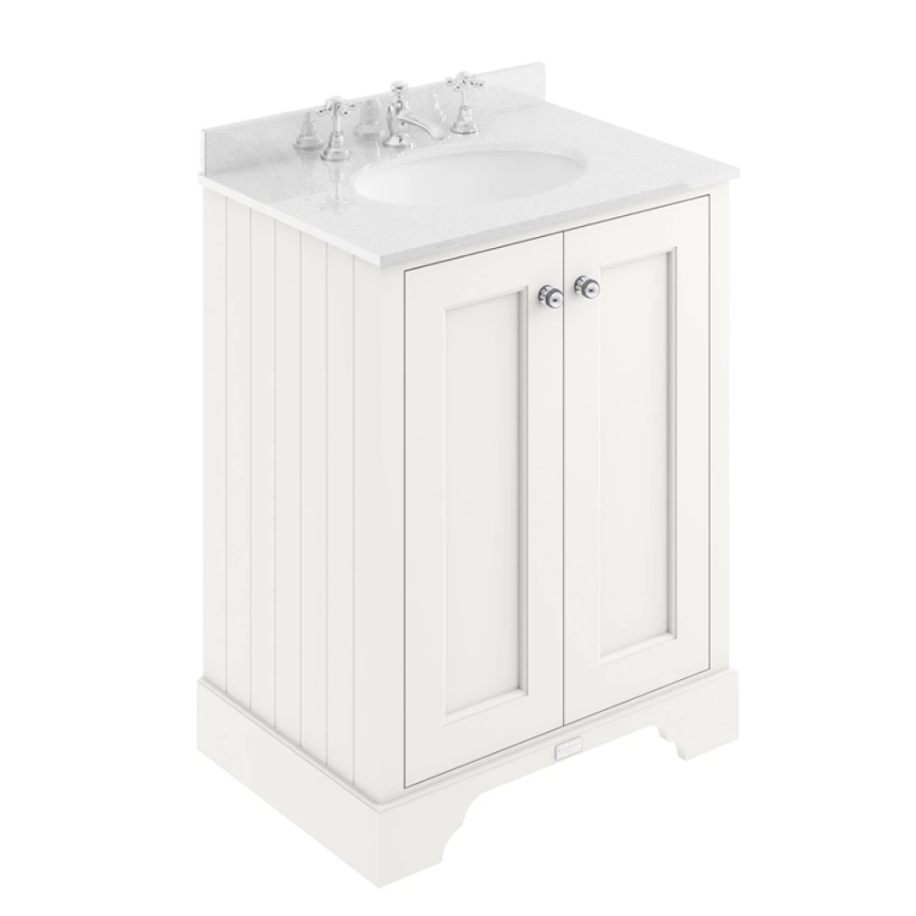 Photo of Bayswater Pointing White 600mm 2 Door Vanity Unit & White Worktop