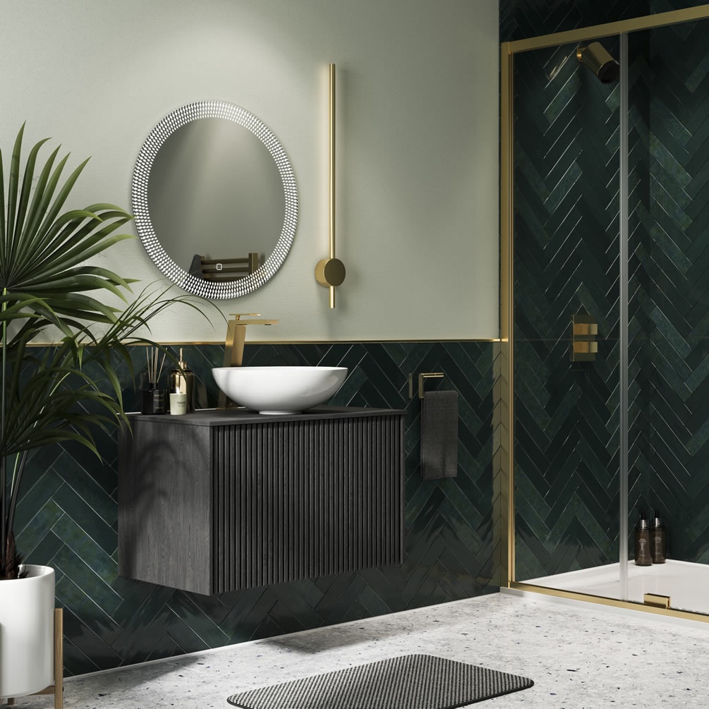 Crosswater Limit 1000mm Steelwood Wall Hung Vanity Unit & Worktop - Lifestyle