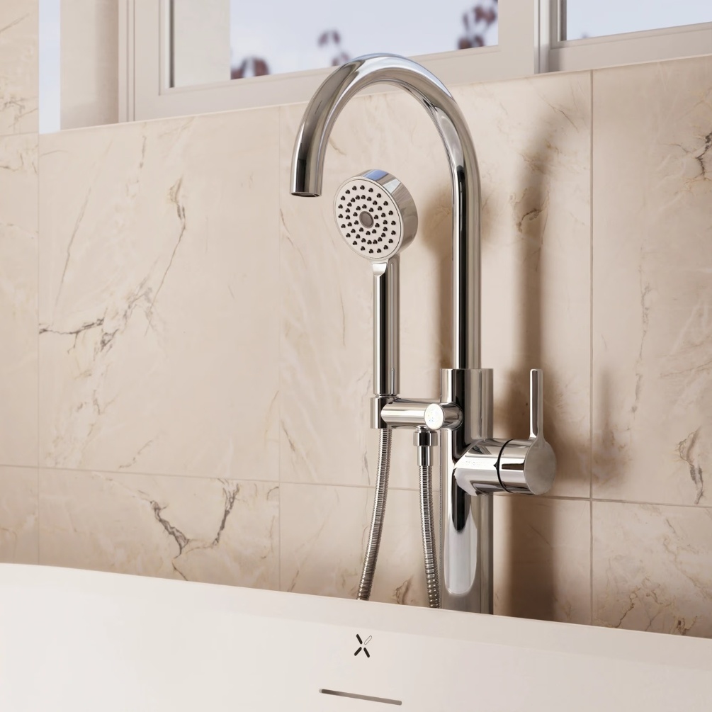 Crosswater Mada Chrome Floorstanding Bath Shower Mixer Lifestyle