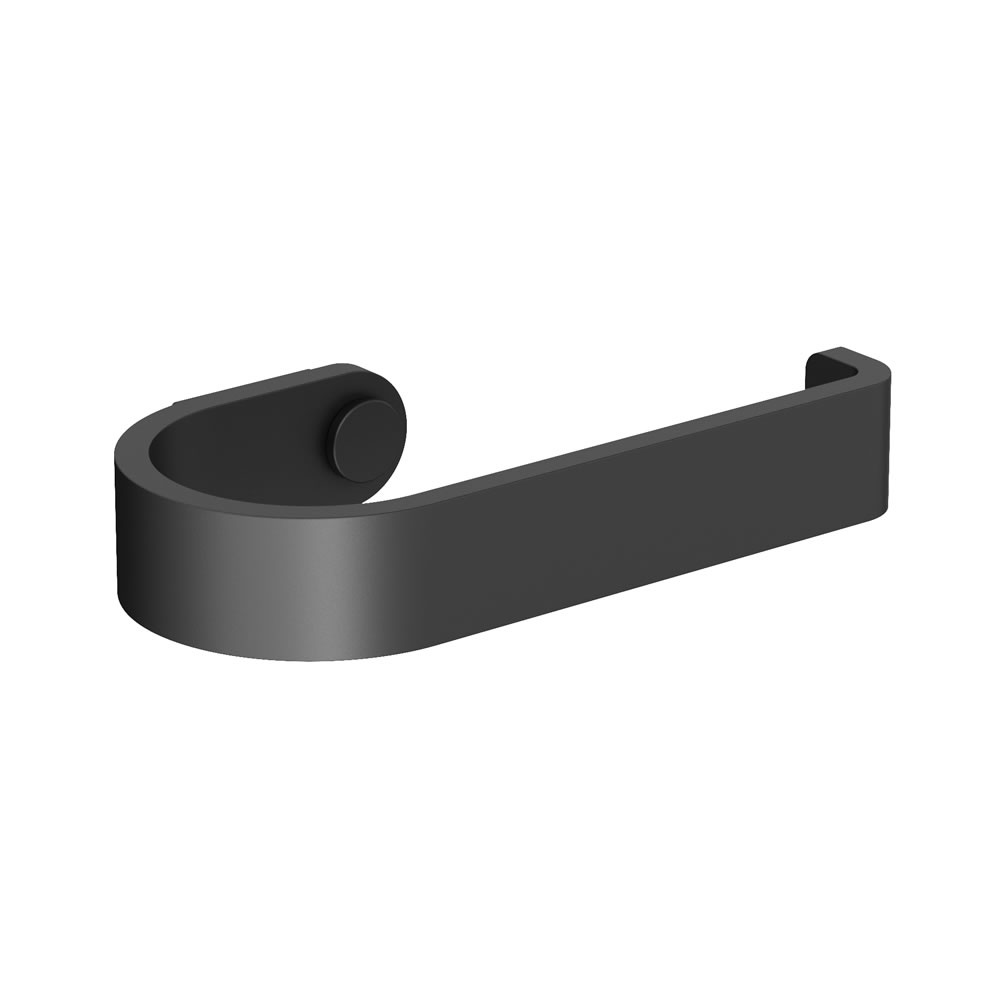 Cutout image of Crosswater Velo Matt Black Toilet Roll Holder