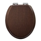 Heritage Walnut Soft Close WC Seat With Chrome Hinges