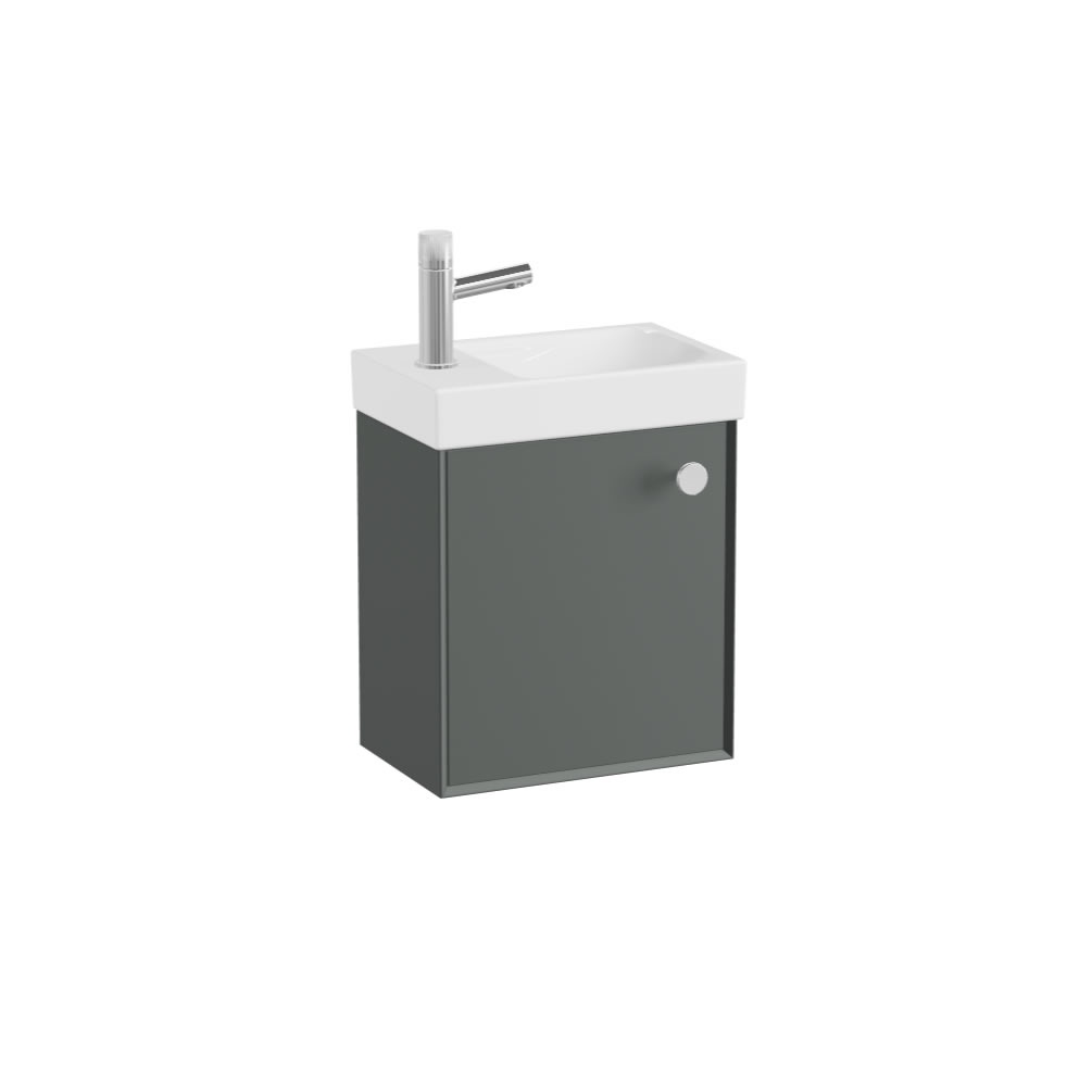 Vado Safari Smooth 400mm Charcoal Grey Vanity Unit & Ceramic Basin - Right Pull