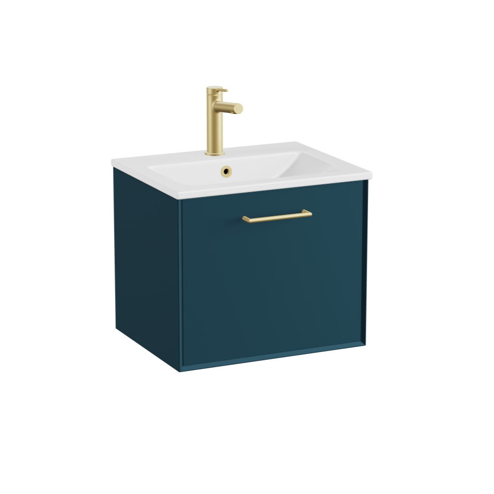 Vado Safari Smooth 500mm Atlantic Blue Wall Hung Vanity Unit & Ceramic Basin
