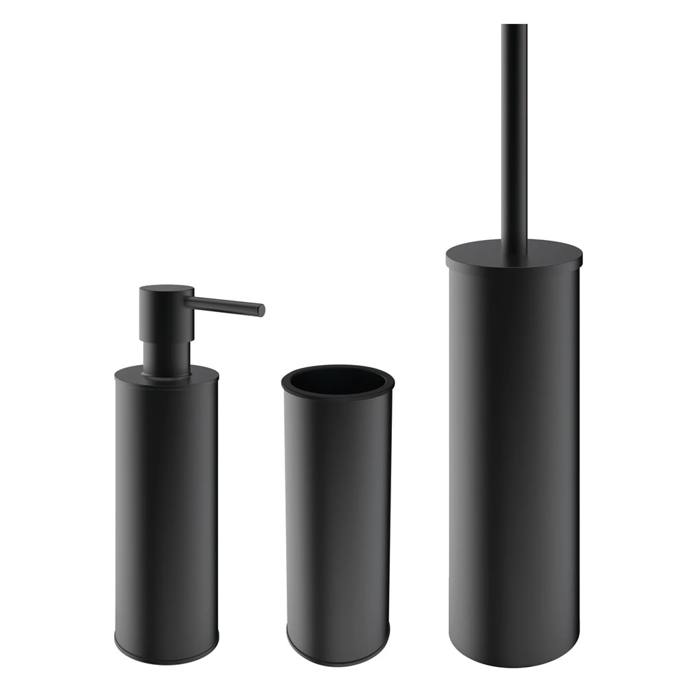 Cutout image of Crosswater MPRO Matt Black Freestanding Accessory Set