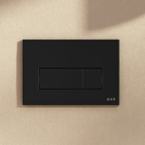 VitrA Loop Square Chrome Mechanical Dual Flush Plate Close Up Lifestyle