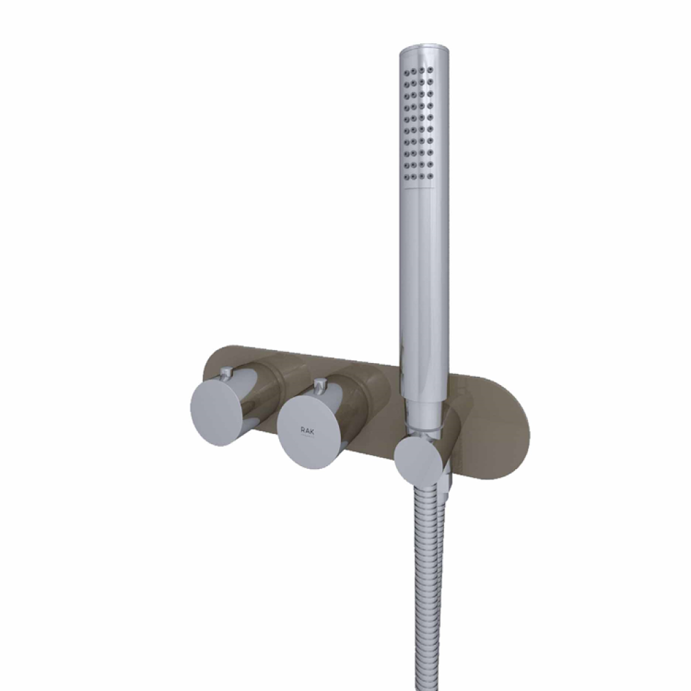 Photo of RAK Feeling Round Dual Shower Valve and Kit in Cappuccino