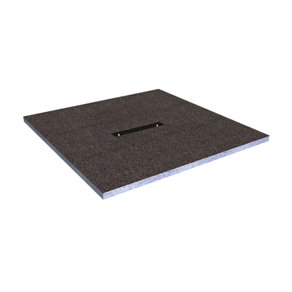 Product cut out image of the Abacus Elements Linear 1000mm x 1000mm Wetroom Former Kit with 300mm Centre Drain