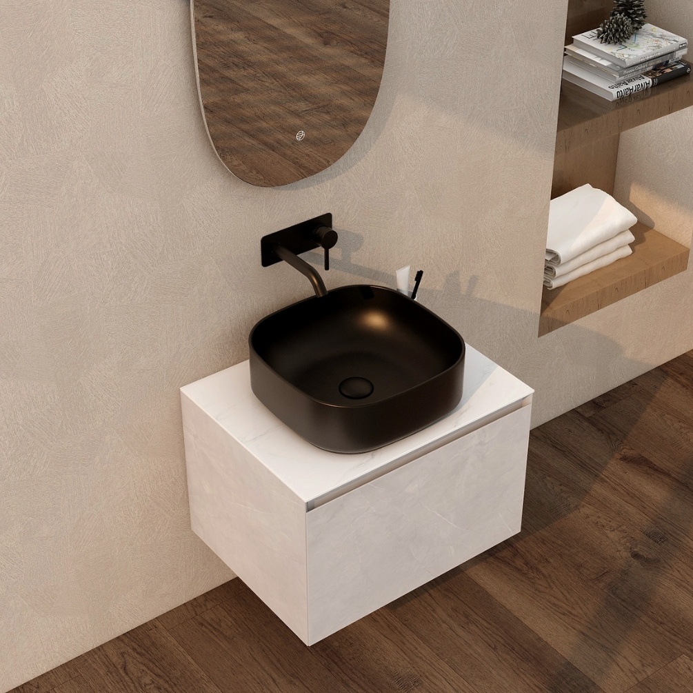 Imex Ravine 420mm Black Countertop Basin Lifestyle