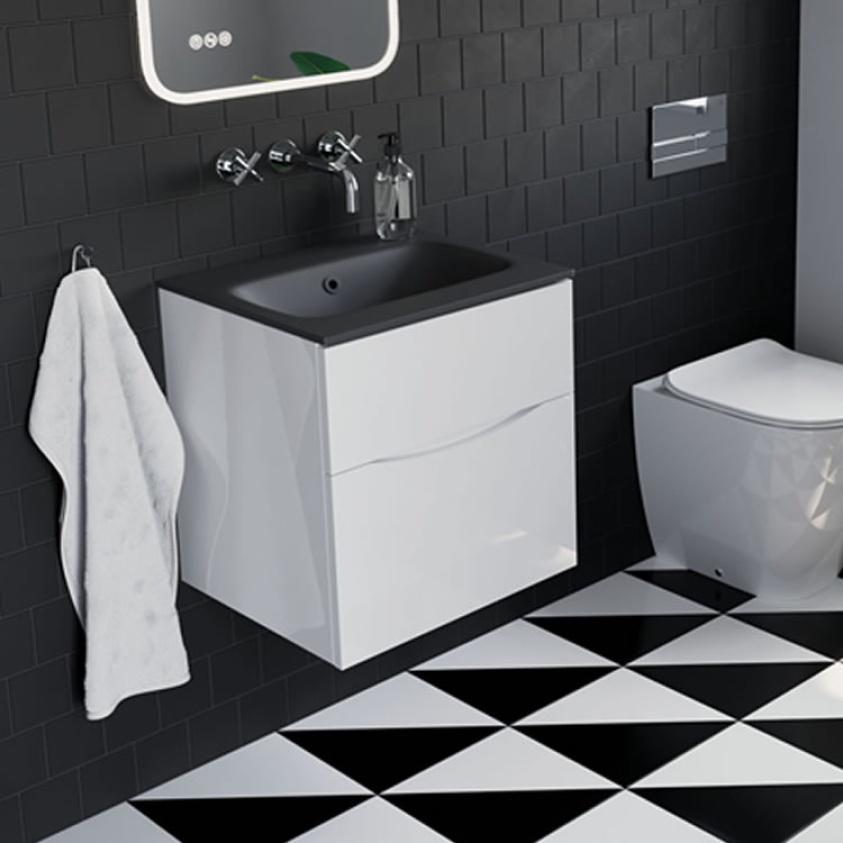 Crosswater Glide II White Gloss Vanity Unit & Basin Sanctuary Bathrooms