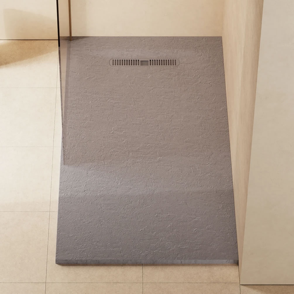 Lifestyle image of Crosswater Vito 1700mm x 900mm Light Grey Anti-Slip Rectangular Shower Tray