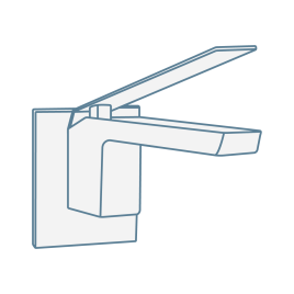 Iconography image of single wall mounted mono lever handle basin mixer tap