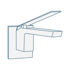 Iconography image of single wall mounted mono lever handle basin mixer tap