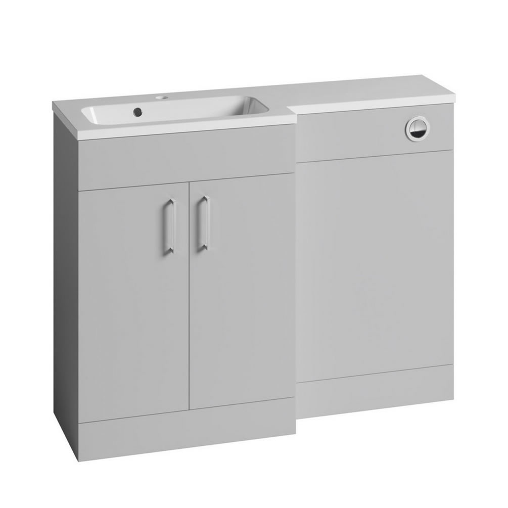 Tavistock Nexus 1100mm Gloss Light Grey Vanity Unit & Basin Combination - Left Hand Version