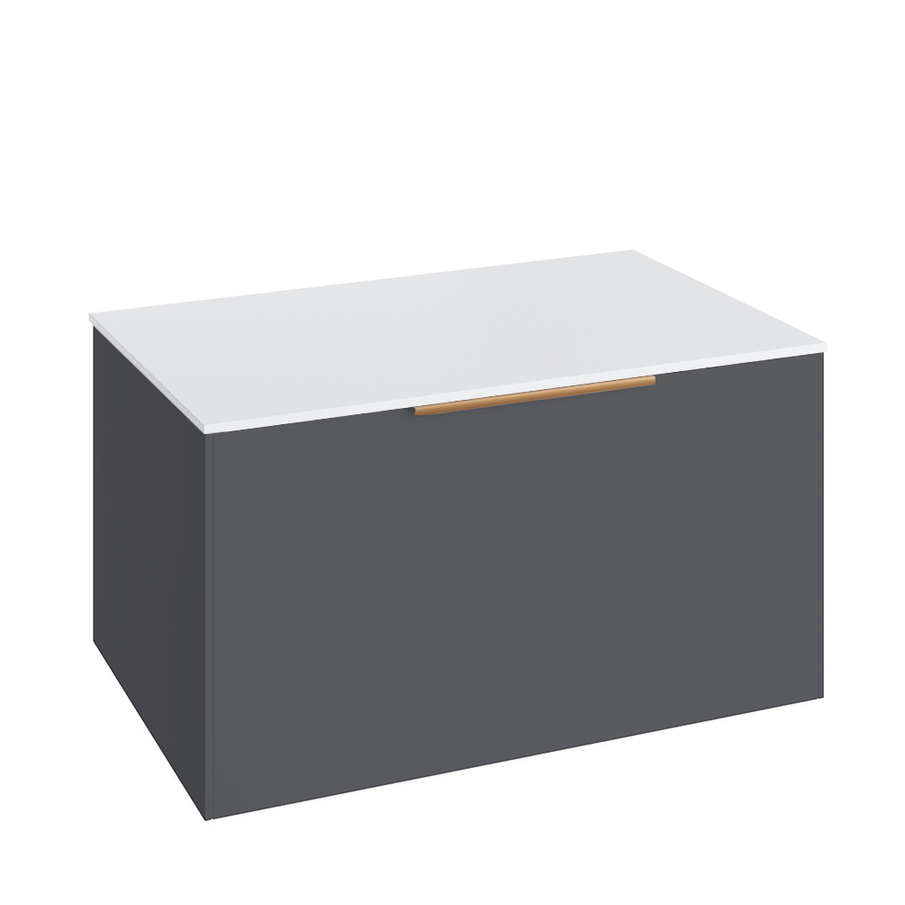 Abacus Concept Sit On Anthracite 800mm Vanity Unit - White Countertop