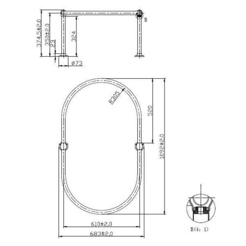 BC Designs Victrion Oval Shower Curtain Ring Sanctuary Bathrooms