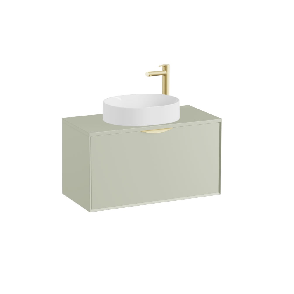 Vado Safari Smooth 800mm Sage Green Wall Hung Vanity Unit & Worktop