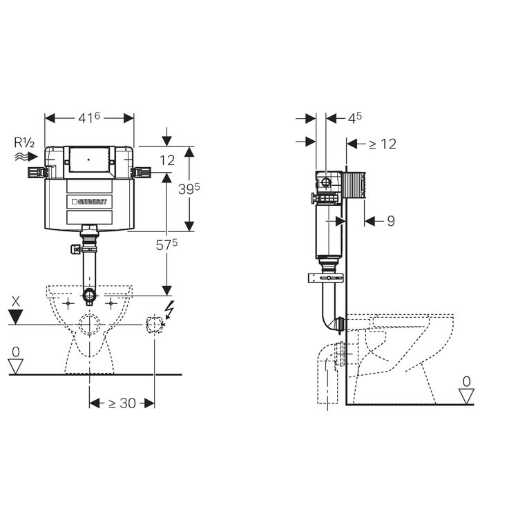 Geberit Omega Duofix 108cm Concealed Cistern Sanctuary Bathrooms