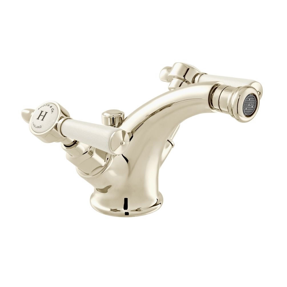 Booth & Co. Axbridge Lever Nickel Bidet Mixer With Pop Up Waste