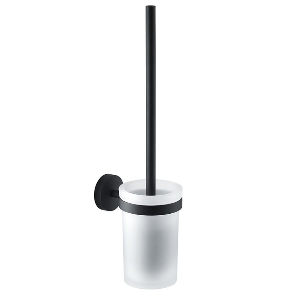 Cutout image of Origins Living Gedy Eros Wall-Mounted Toilet Brush Holder matt black.