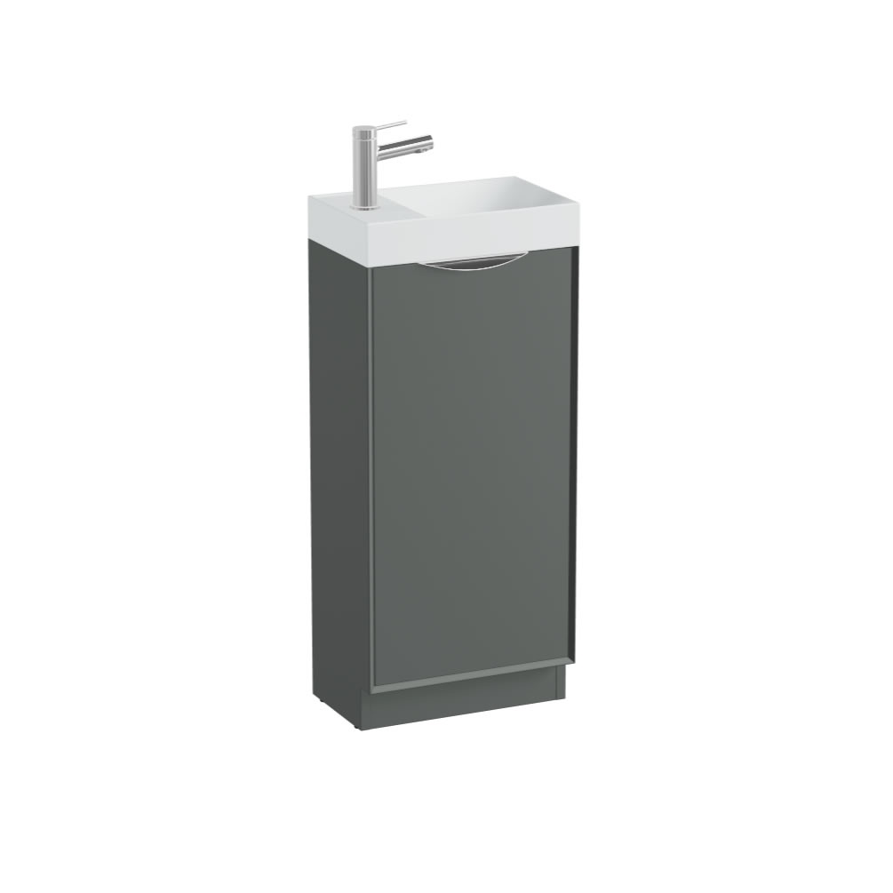 Vado Safari Smooth 400mm Charcoal Grey Vanity Unit & Mineral Basin