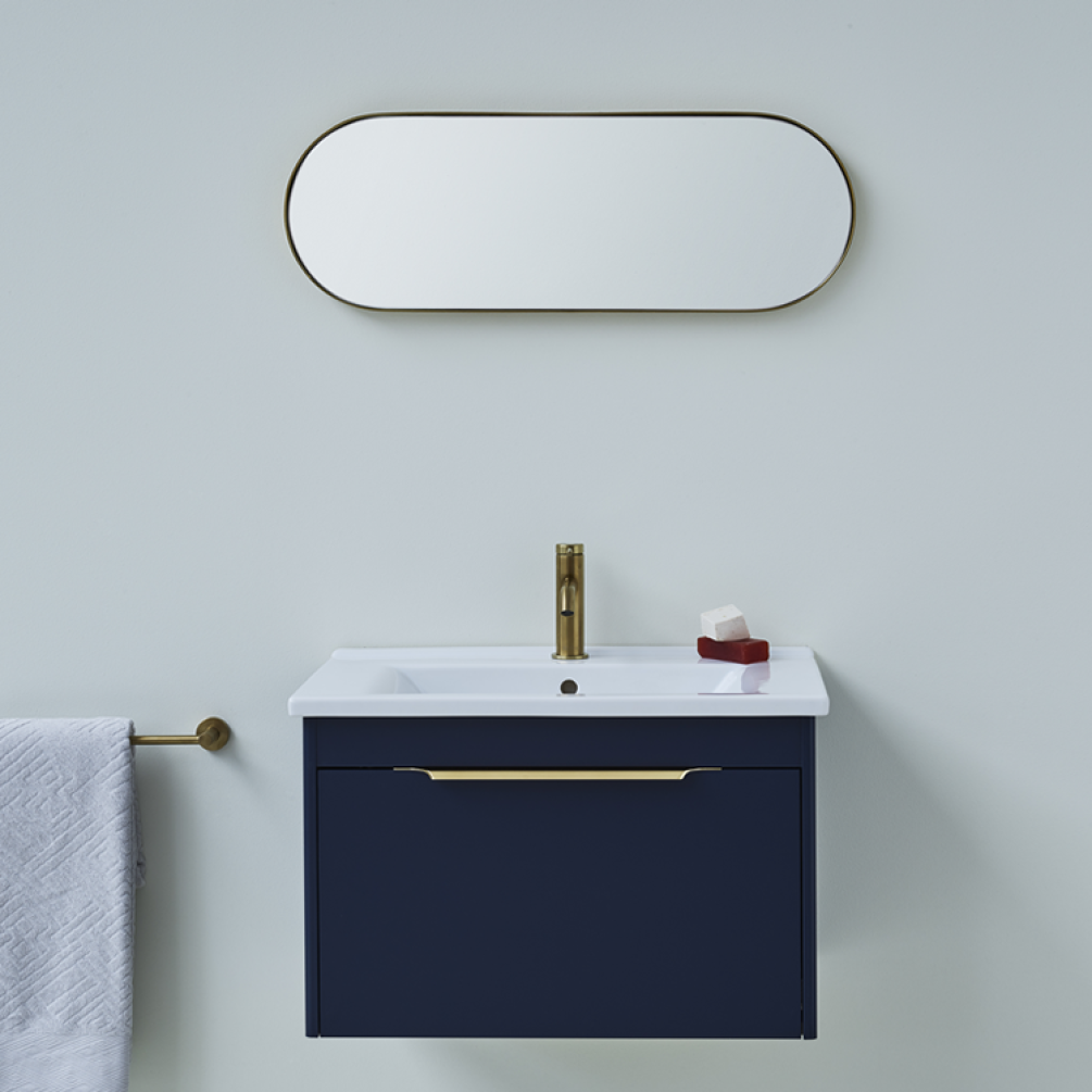 Photo of Britton Bathrooms Shoreditch 650mm Matt Blue Single Drawer Unit & Basin