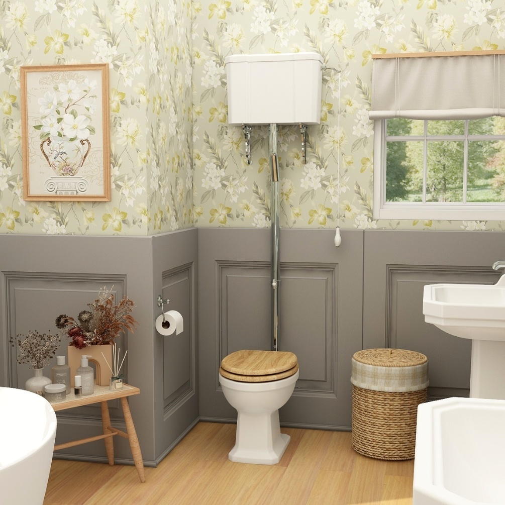 Imex Wyndham Open Back High Level Flush Close Coupled Traditional Toilet Lifestyle 1