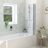 Imex Arco Universal Bath Shower Screen with Towel Rail Lifestyle 1