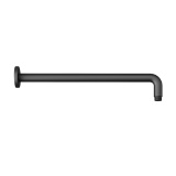 Product Cut out image of the Abacus Emotion Matt Black Round 380mm Fixed Wall Shower Arm