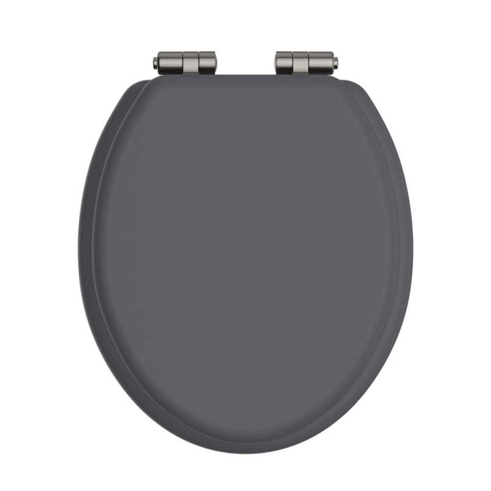 Heritage Graphite Soft Closing Seat With Brushed Nickel Hinges