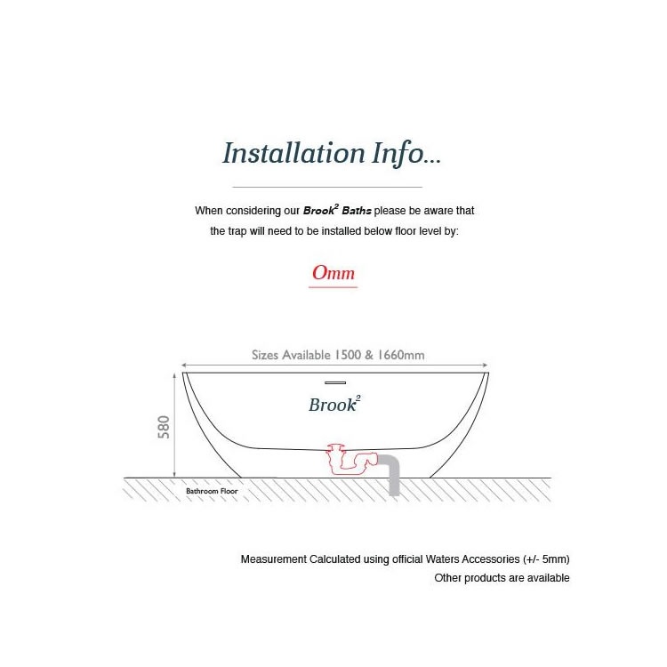 Waters ILine Brook2 1500mm Freestanding Bath Sanctuary Bathrooms