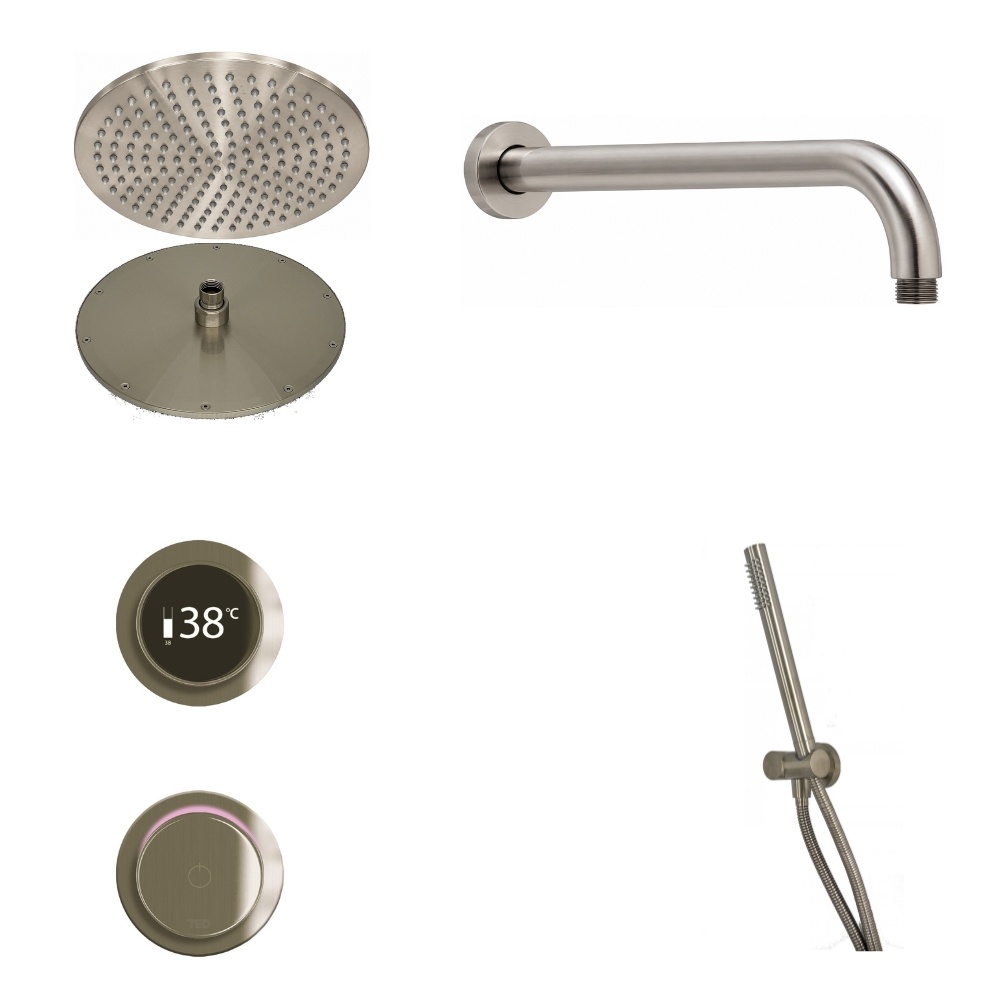 Ted Togo Brushed Nickel Ring Valve Wall Arm