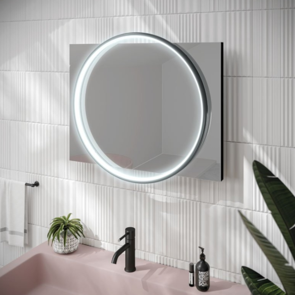 hib. Solas Matt Black LED Bathroom Mirror