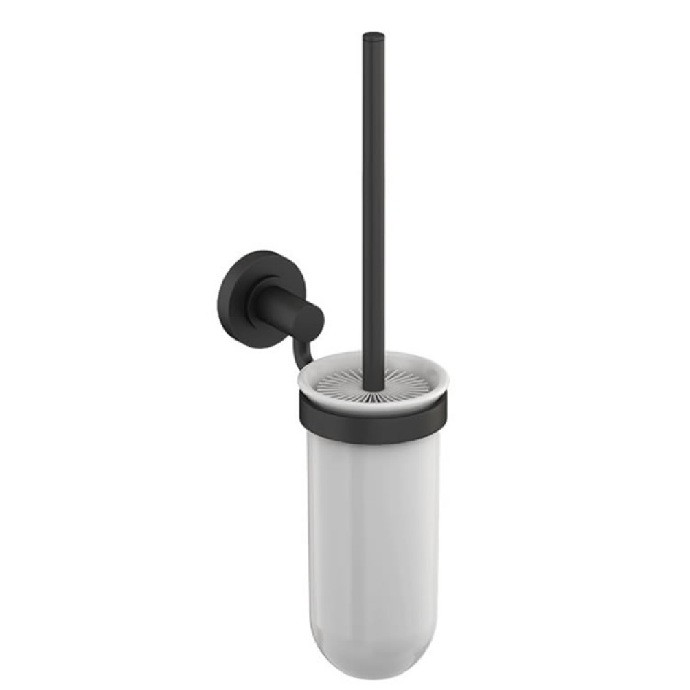 Cut Out Image of the Hoxton Toilet Brush Holder in Matt Black