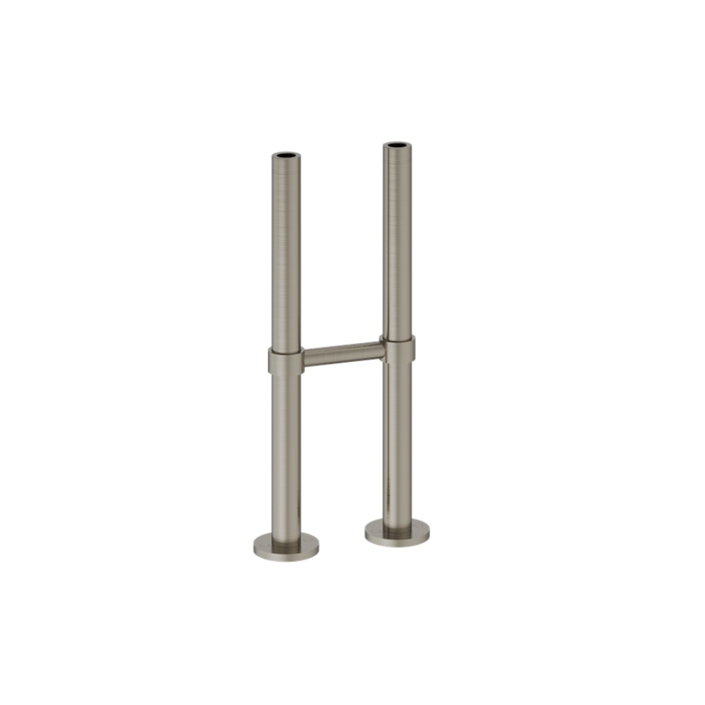 Product Cut out image of the Burlington Brushed Nickel Stand Pipes with Horizontal Support Bar